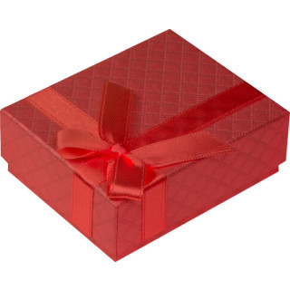Verpackungs-Box, rotes Karton-Etui mit Schleife rot (90010-R-R)