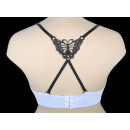 textiler BH-Träger auf dem Rücken gekreuzt mit Schmetterling schwarz/rosa (10402-TXBK/P)