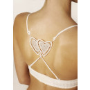 textiler BH-Träger auf dem Rücken gekreuzt mit Herz weiß (10404-TXW)
